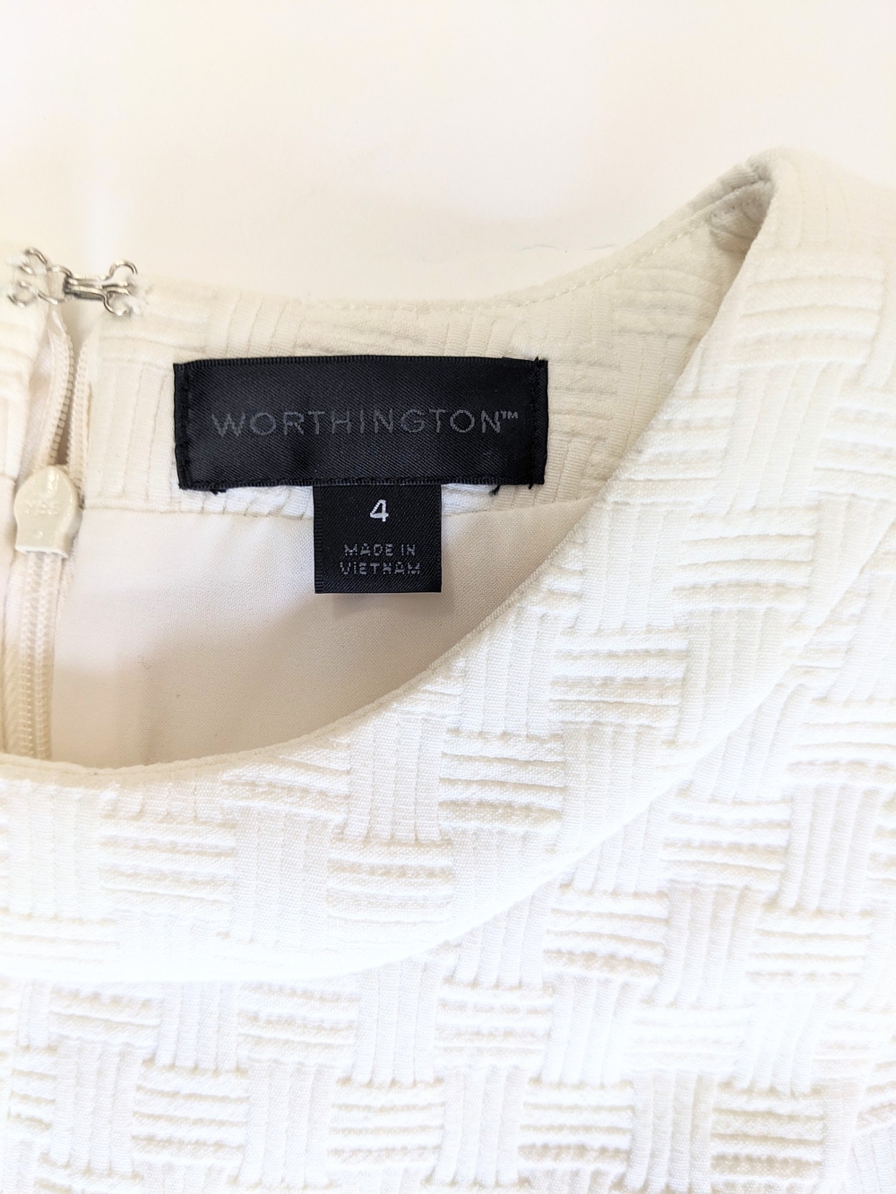 Worthington Ivory Textured Cap-Sleeve Sheath Dress - Picture 5 of 7